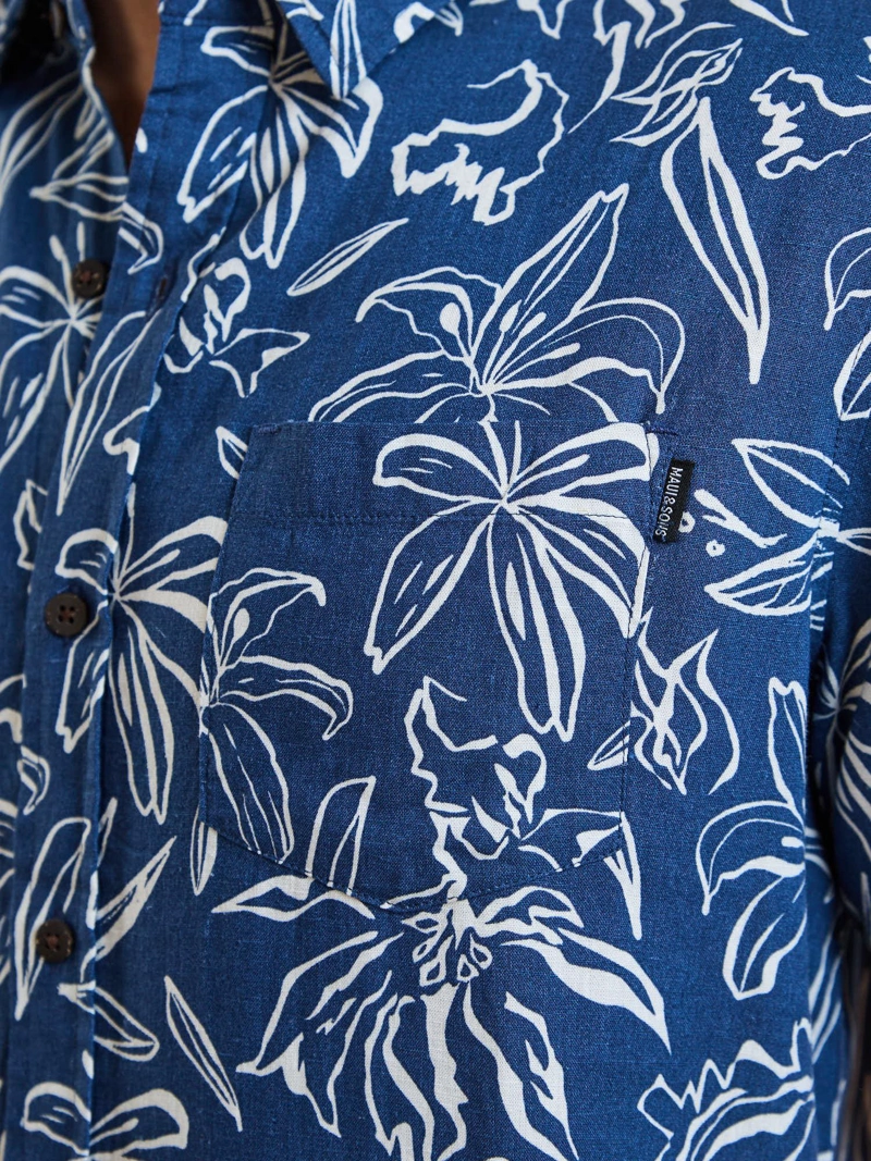 CAMISA MC HOKU AZUL HOMBRE MAUI AND SONS - 5
