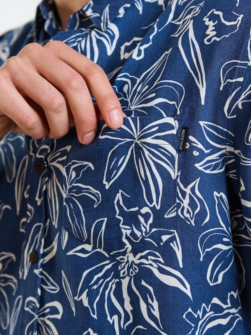 CAMISA MC HOKU AZUL HOMBRE MAUI AND SONS - 6