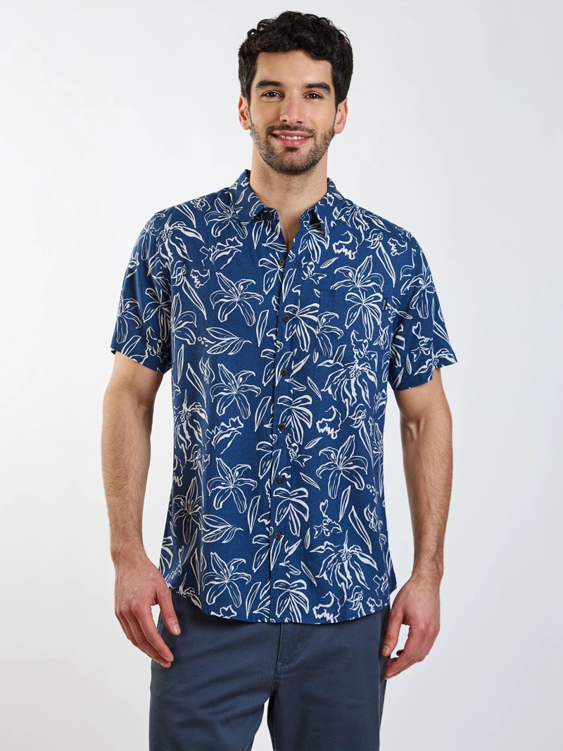 CAMISA MC HOKU AZUL HOMBRE MAUI AND SONS - 7