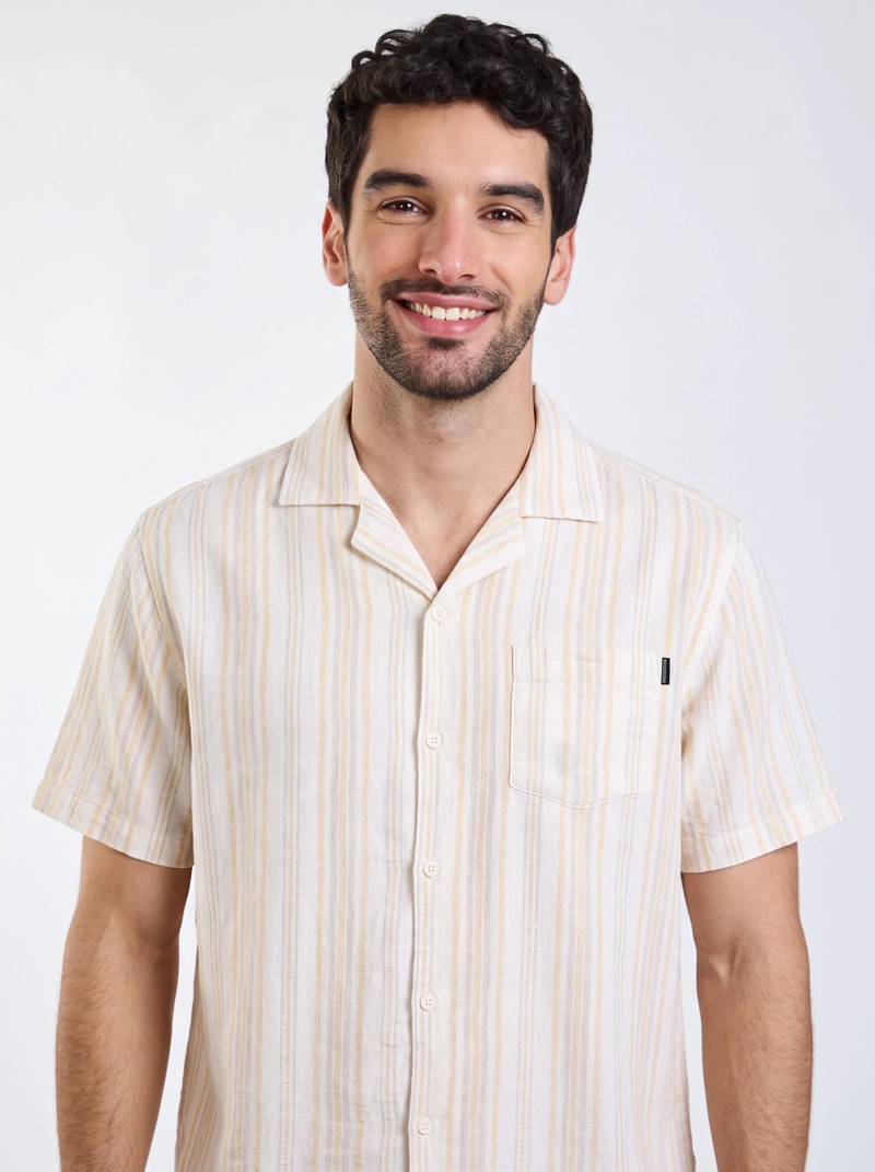 CAMISA MC NALU BEIGE HOMBRE MAUI AND SONS - 3