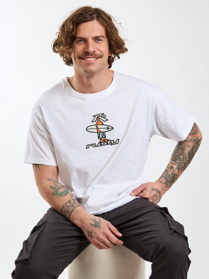 POLERA MC COASTAL BLANCO HOMBRE RUSTY - 1