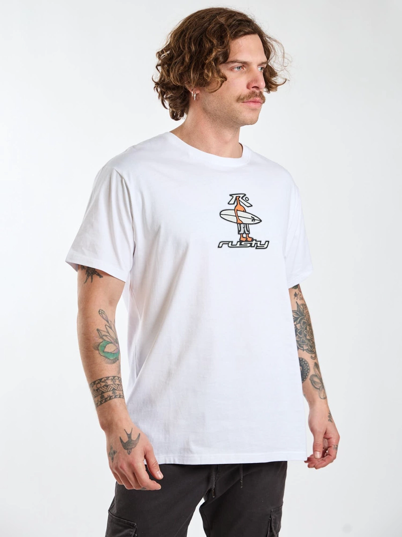 POLERA MC COASTAL BLANCO HOMBRE RUSTY - 7