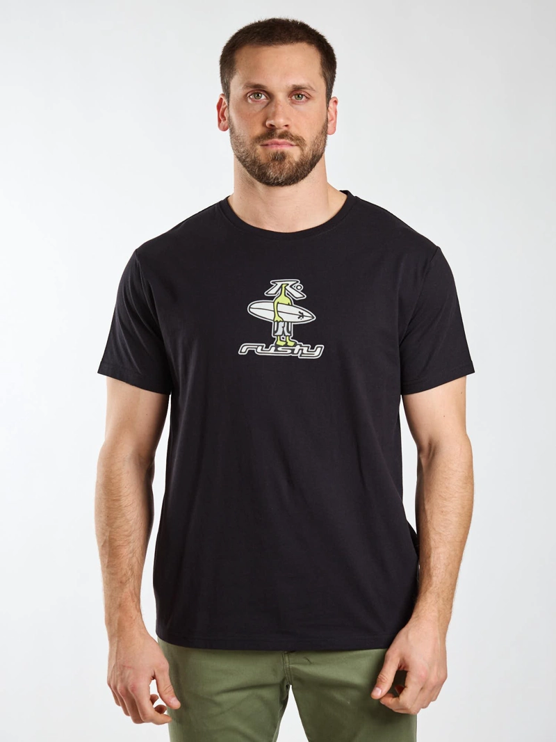 POLERA MC COASTAL NEGRO HOMBRE RUSTY - 1