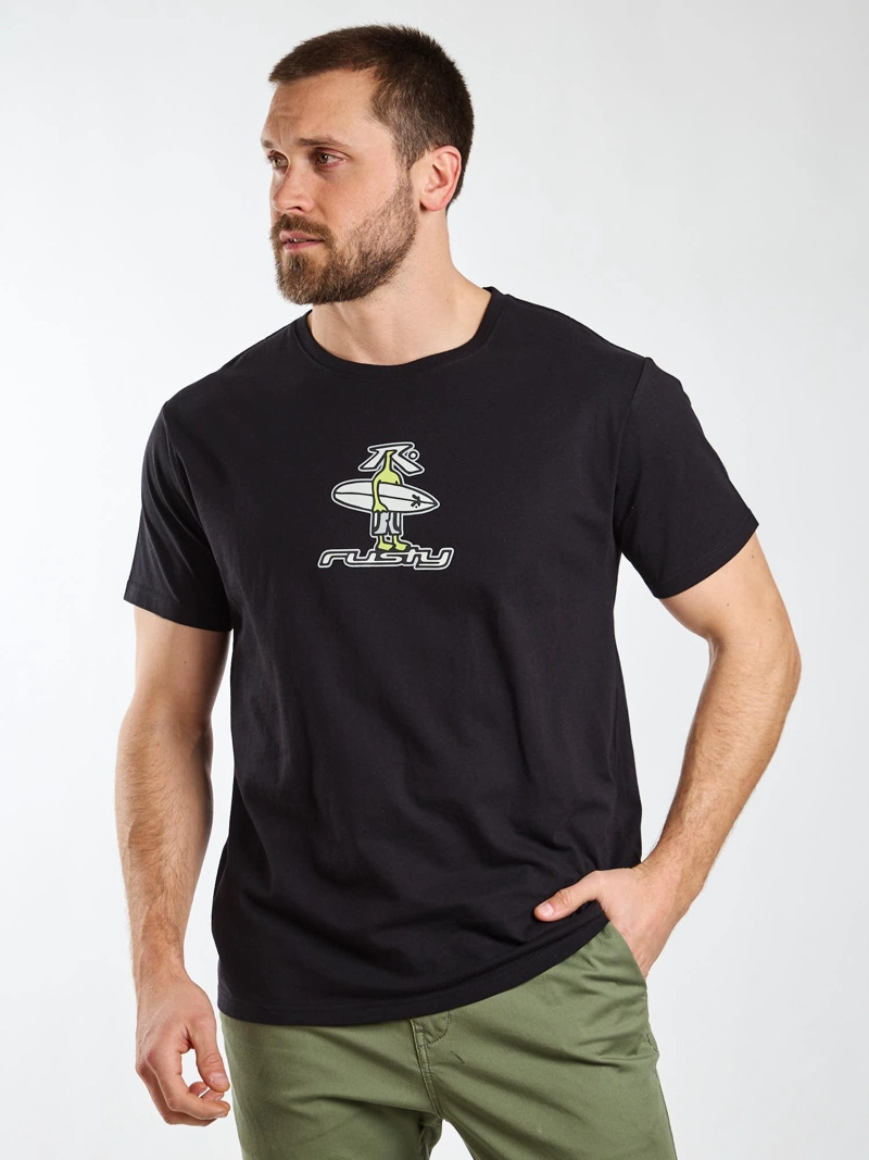 POLERA MC COASTAL NEGRO HOMBRE RUSTY - 2