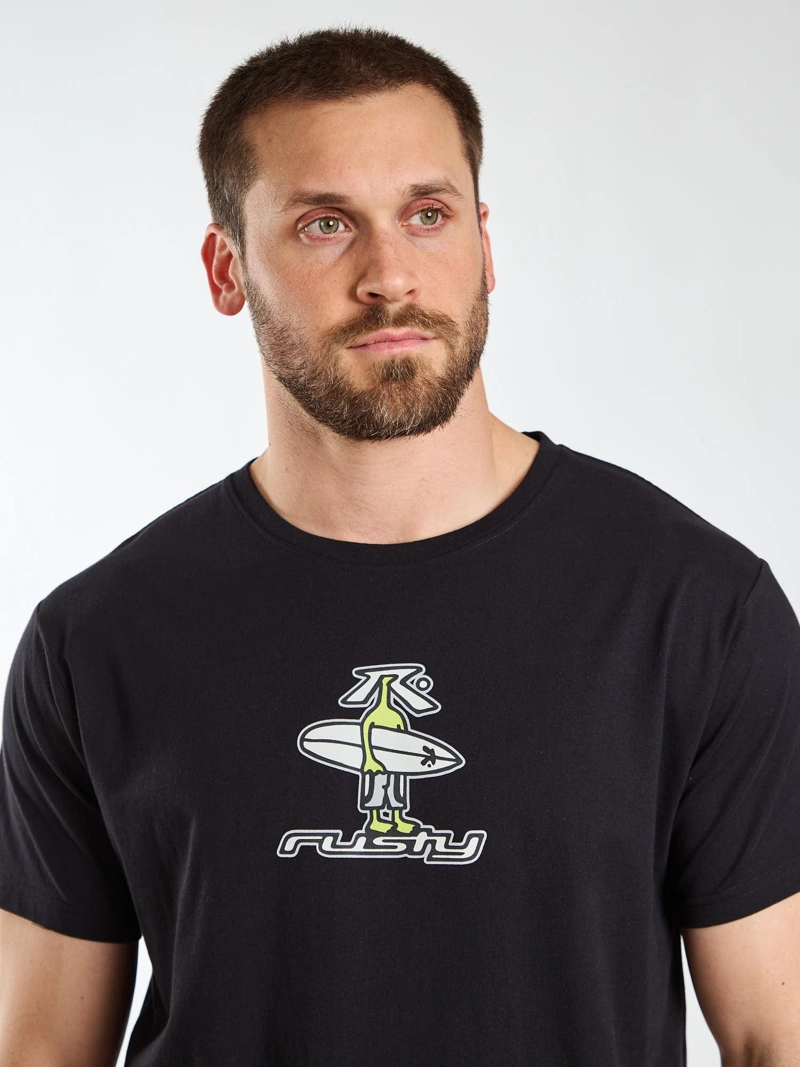 POLERA MC COASTAL NEGRO HOMBRE RUSTY - 5