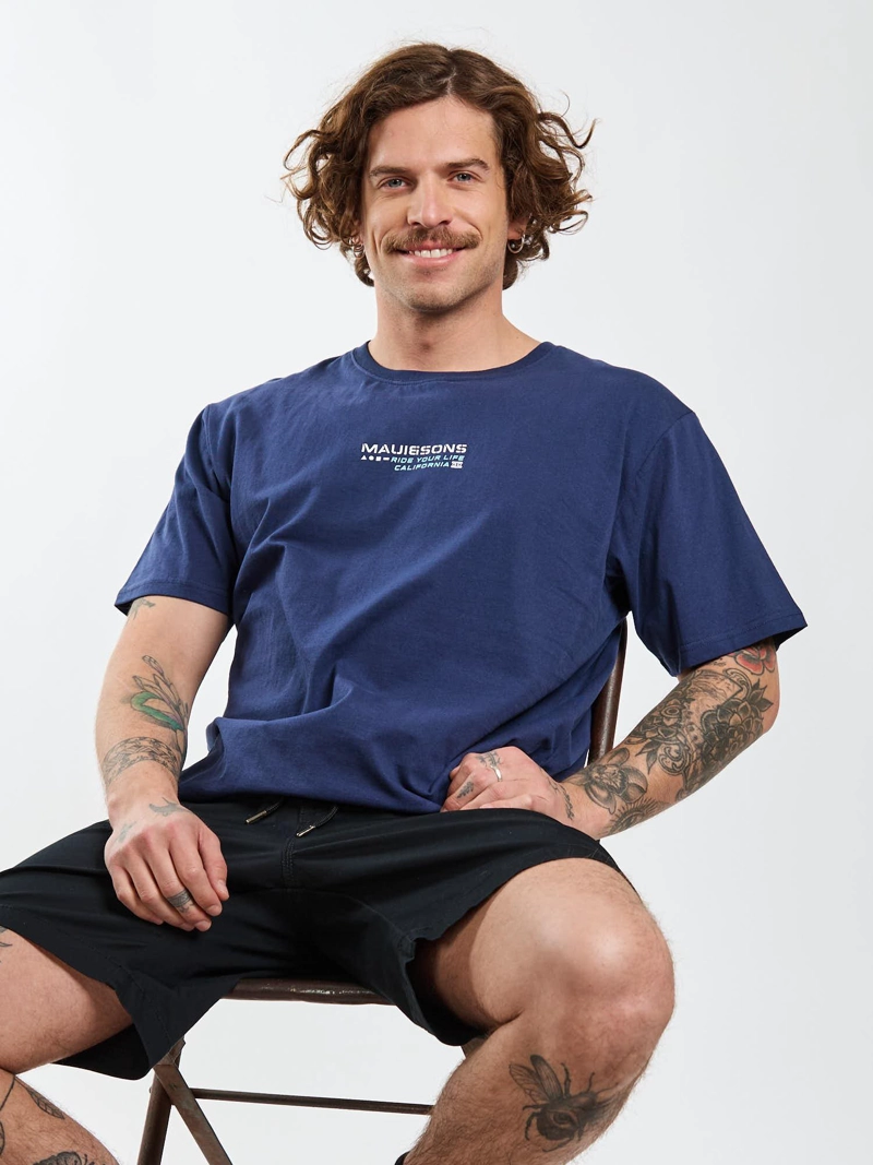 POLERA MC VIBES AZUL HOMBRE MAUI AND SONS - 7