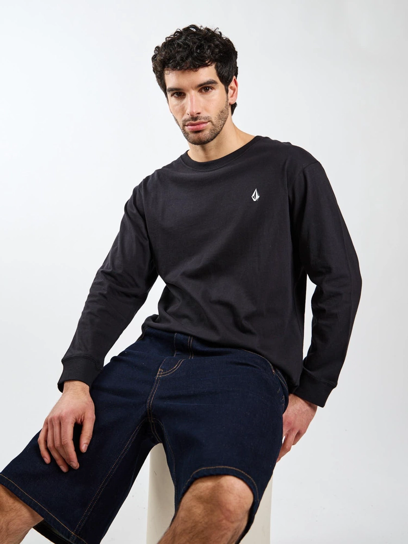 POLERA ML FRACTURE NEGRO HOMBRE VOLCOM - 7