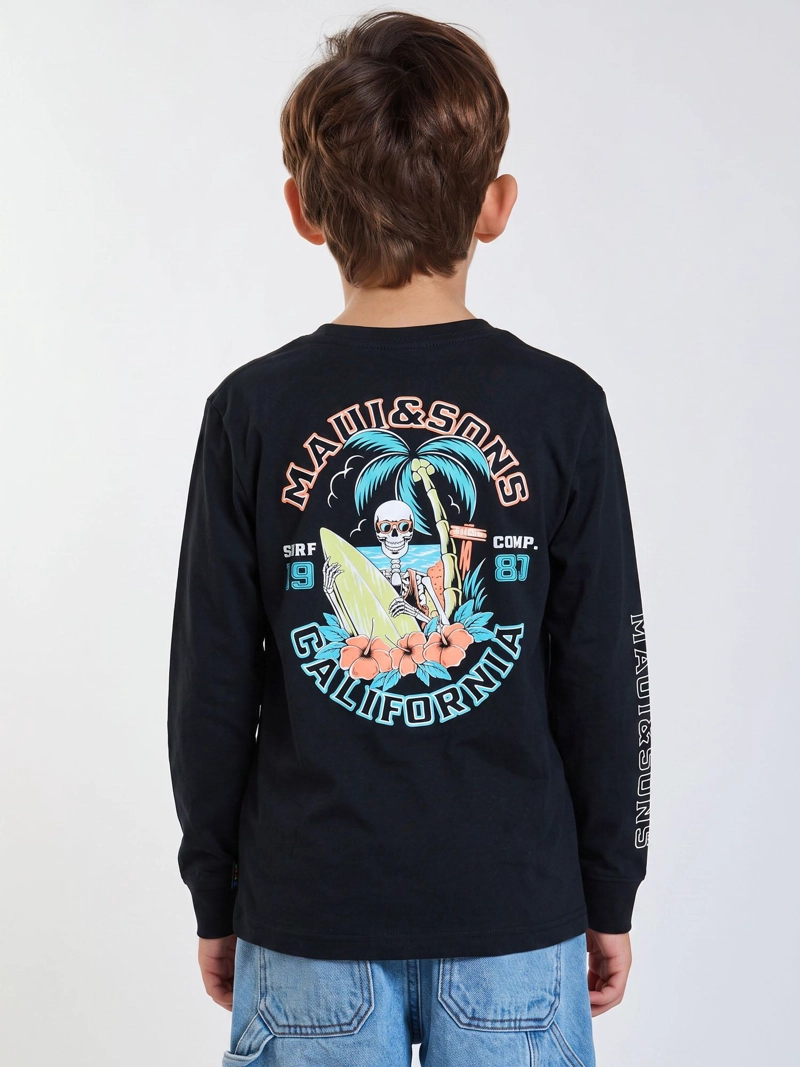 POLERA ML ENDLESS NEGRO INFANTIL MAUI AND SONS - 3