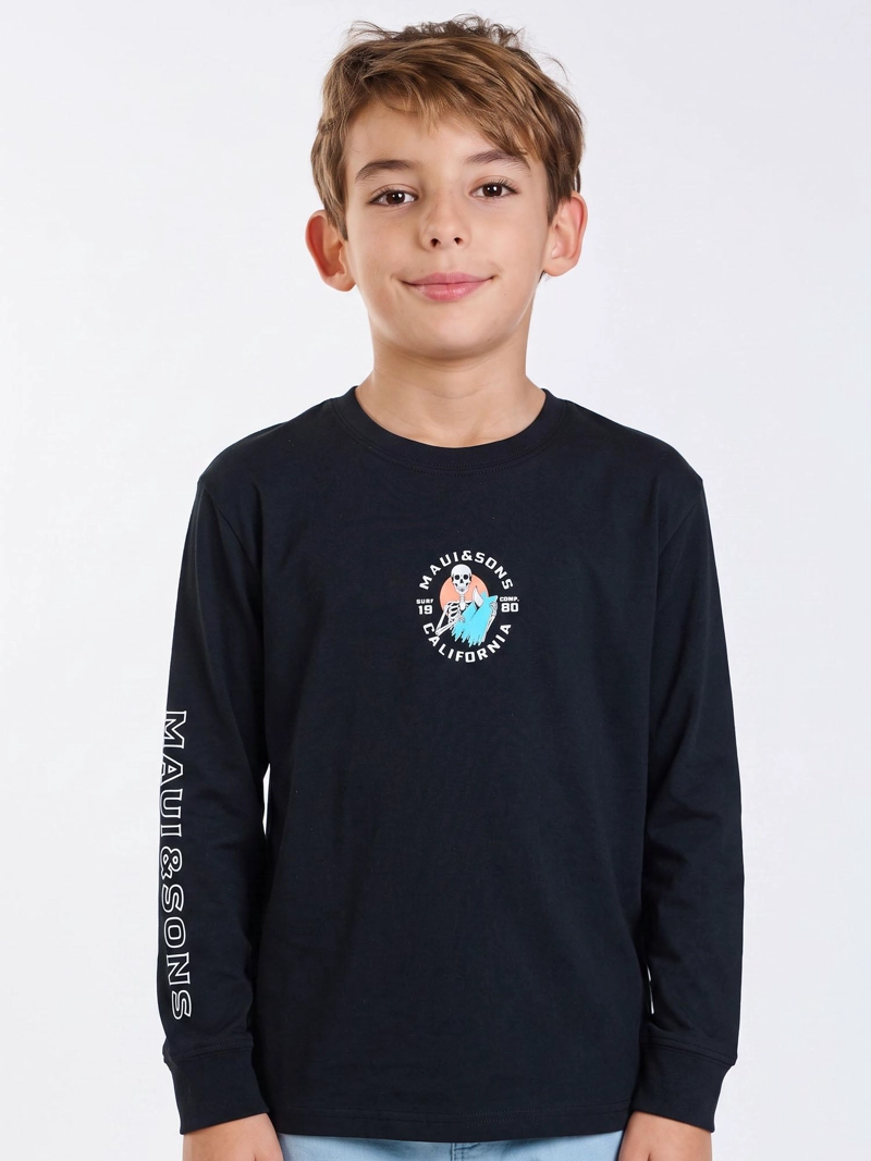 POLERA ML ENDLESS NEGRO INFANTIL MAUI AND SONS - 4