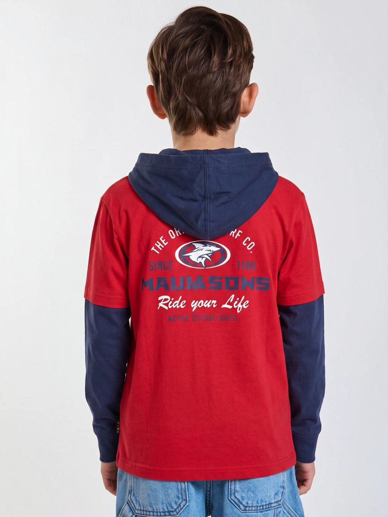 POLERA ML SURF LEGACY ROJO INFANTIL MAUI AND SONS - 3