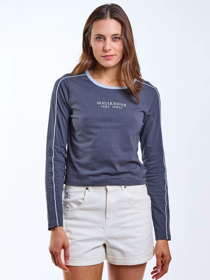 POLERA ML AQUA GRIS MUJER MAUI AND SONS - 1