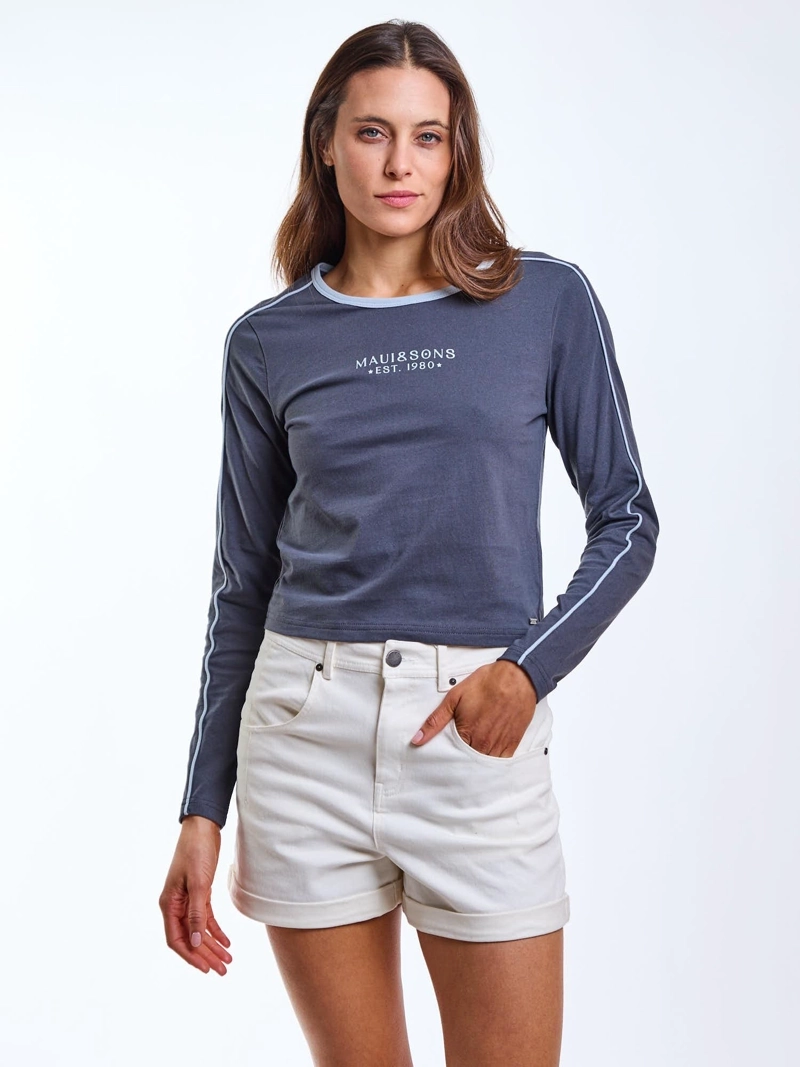 POLERA ML AQUA GRIS MUJER MAUI AND SONS - 6