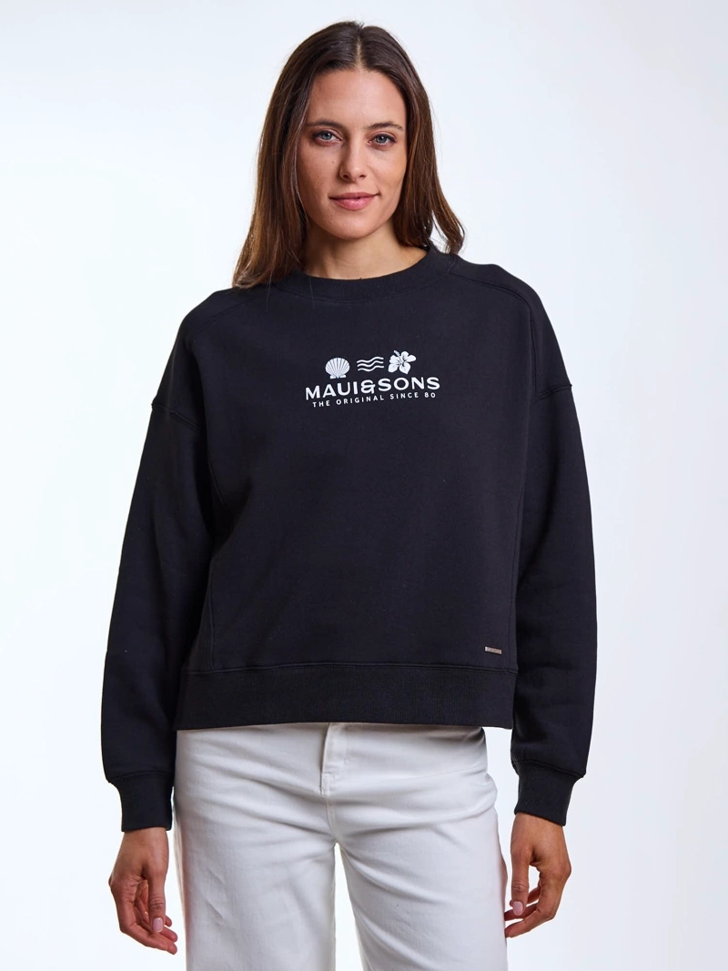 POLERON CR HOKU NEGRO MUJER MAUI AND SONS - 1