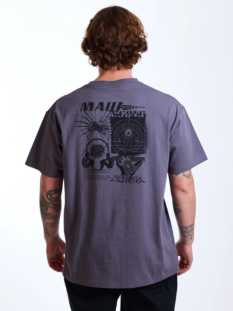 POLERA MC OVERSIZE WILD GRIS HOMBRE MAUI AND SONS - 2