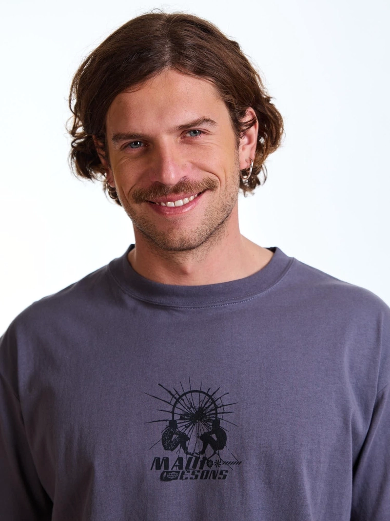 POLERA MC OVERSIZE WILD GRIS HOMBRE MAUI AND SONS - 5