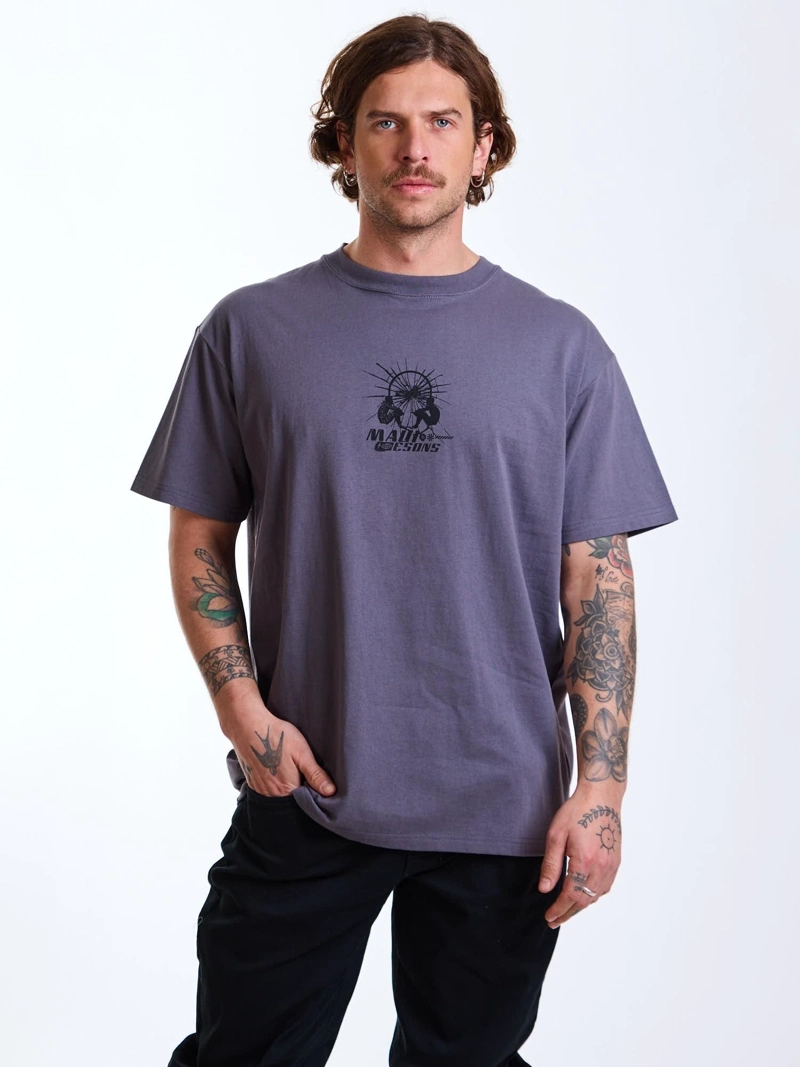 POLERA MC OVERSIZE WILD GRIS HOMBRE MAUI AND SONS - 7