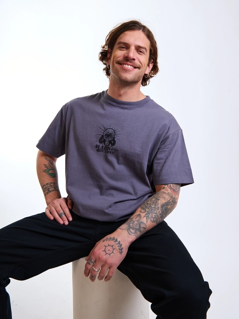 POLERA MC OVERSIZE WILD GRIS HOMBRE MAUI AND SONS - 8