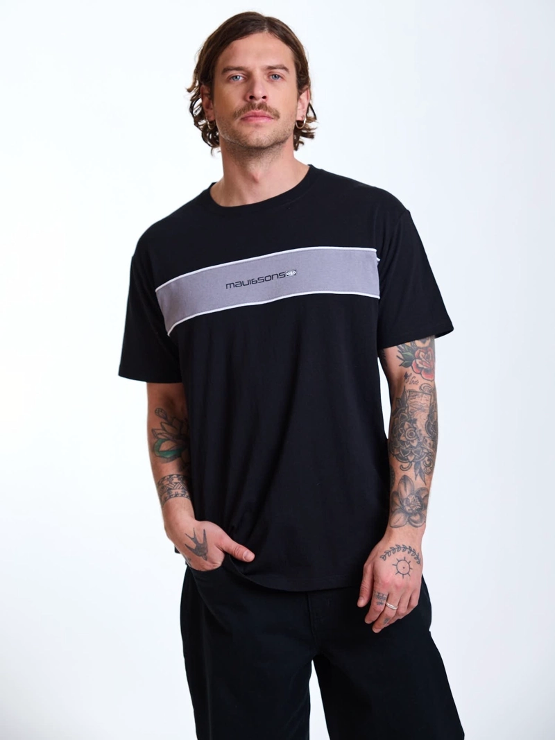 POLERA MC SURF  BLOCK NEGRO HOMBRE MAUI AND SONS - 6