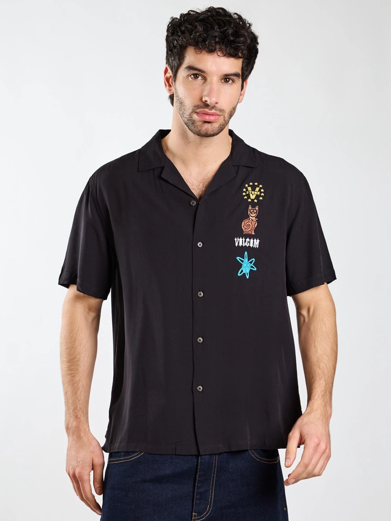 CAMISA MC FLUX NEGRO HOMBRE VOLCOM - 1