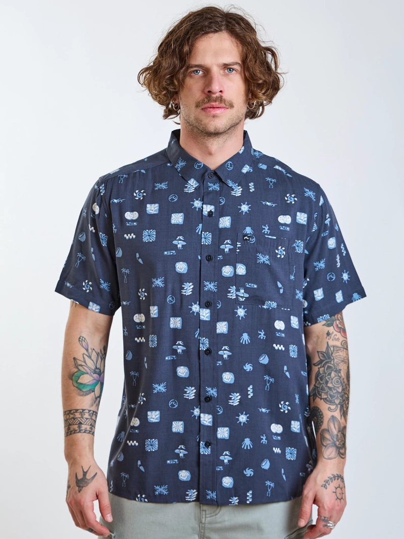 CAMISA MC STONED MULTICOLOR HOMBRE RUSTY - 1