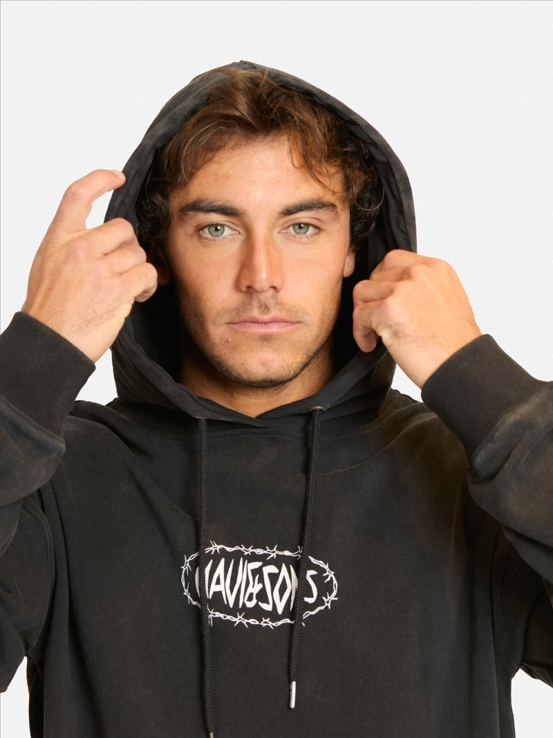 POLERON CANGURO WAVIANA NEGRO HOMBRE MAUI AND SONS - 3