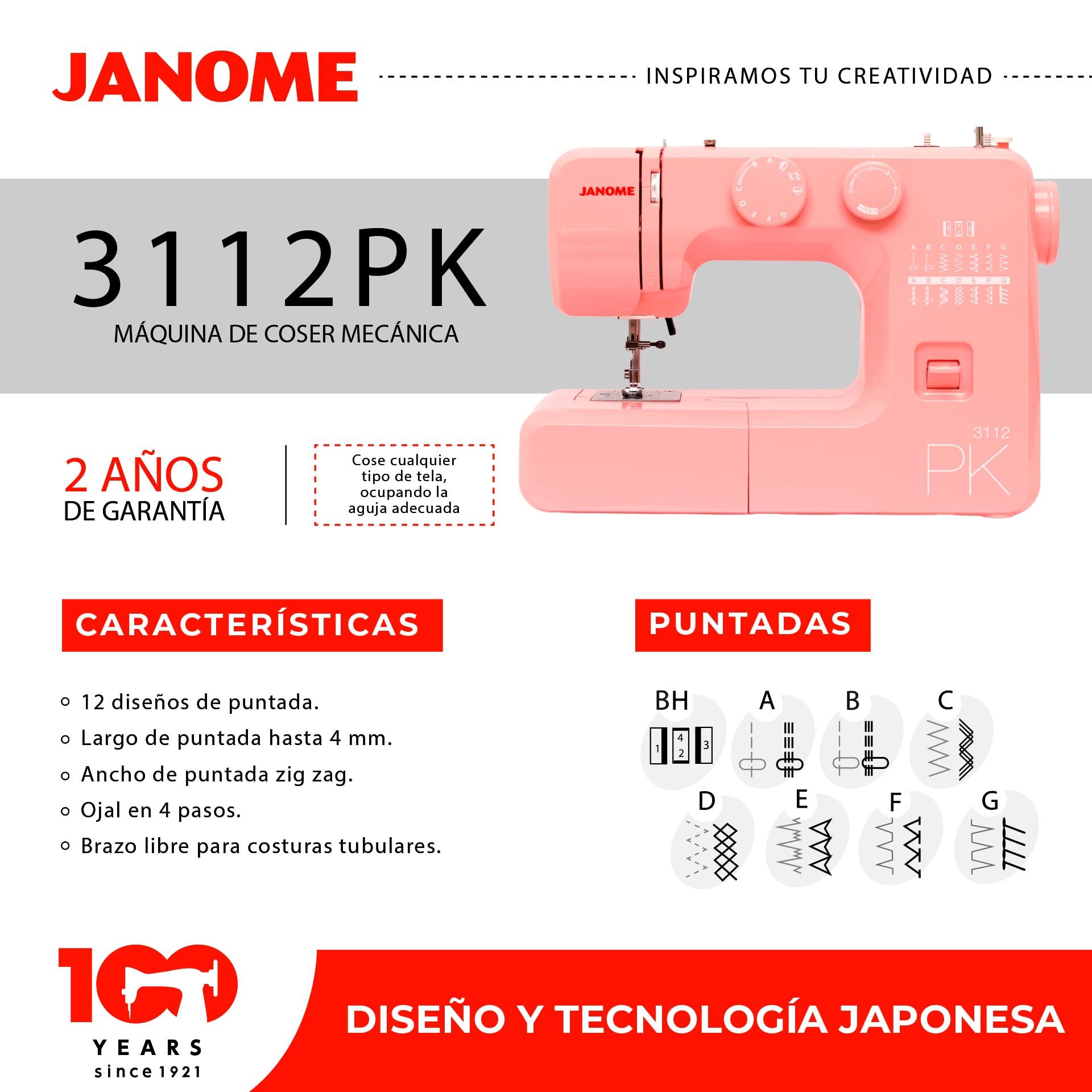 MAQUINA DE COSER JANOME 3112PK - 4