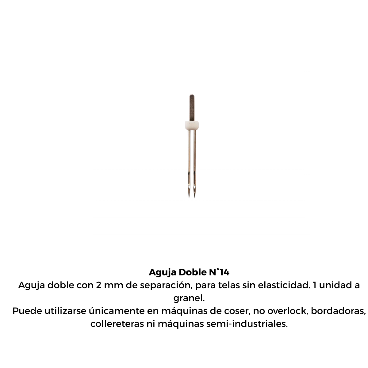 AGUJA PARA MÁQUINA JANOME DOBLE ORIGINAL (3 UNIDADES) - 2