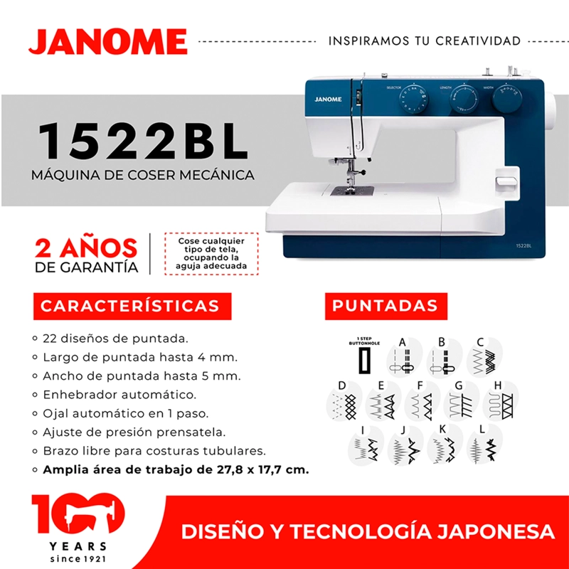 MAQUINA DE COSER MECANICA 1522BL - 6