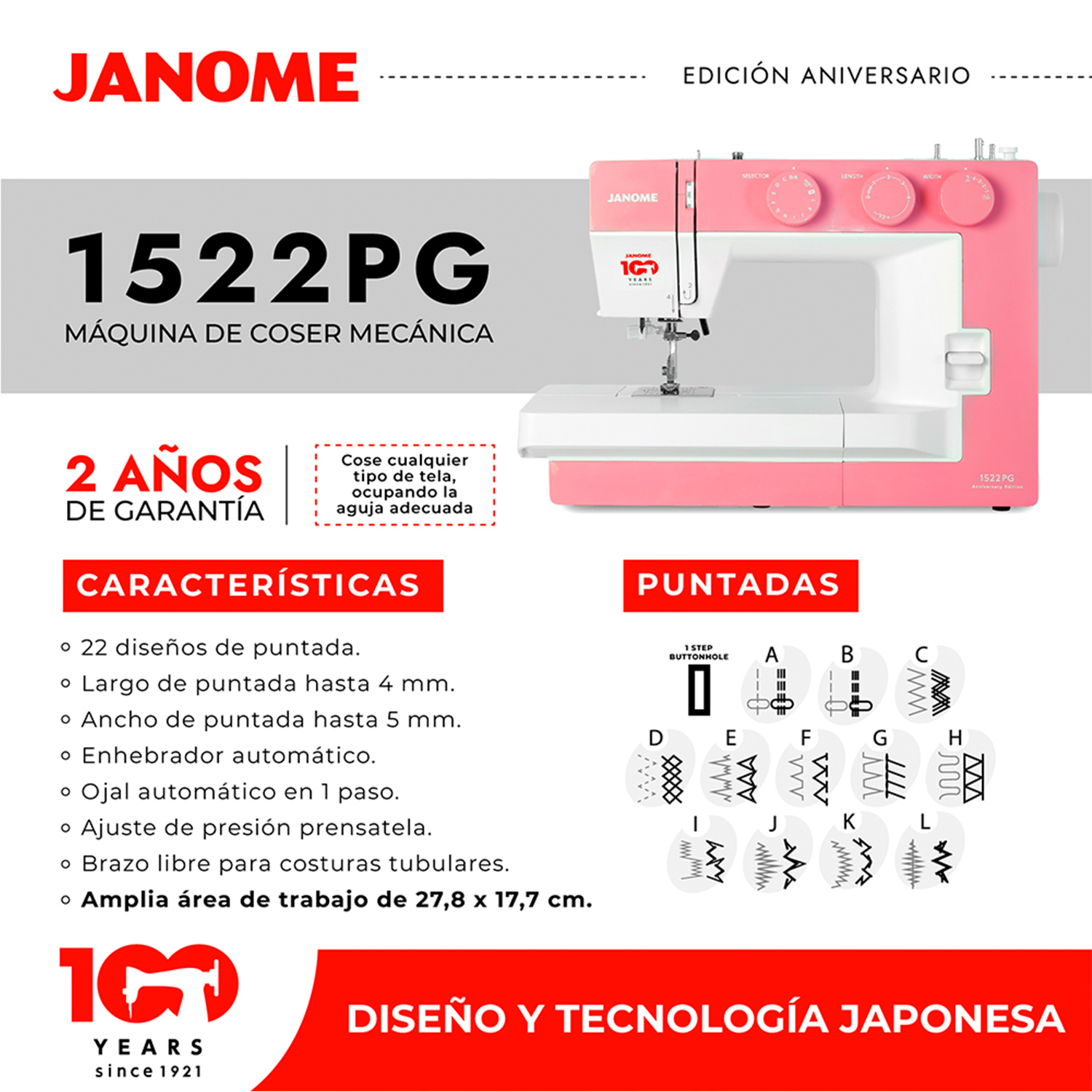 MAQUINA DE COSER MECANICA 1522PG - 7