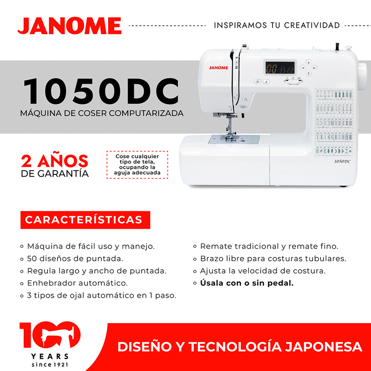 PACK MAQUINA DE COSER 1050DC + OVERLOCK MYLOCK 8002D - 7