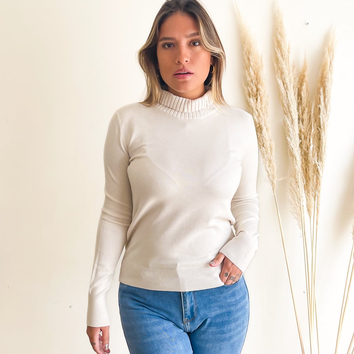 SWEATER MUJER HIPSY BÁSICO DISEÑO NOA COLORES - 1