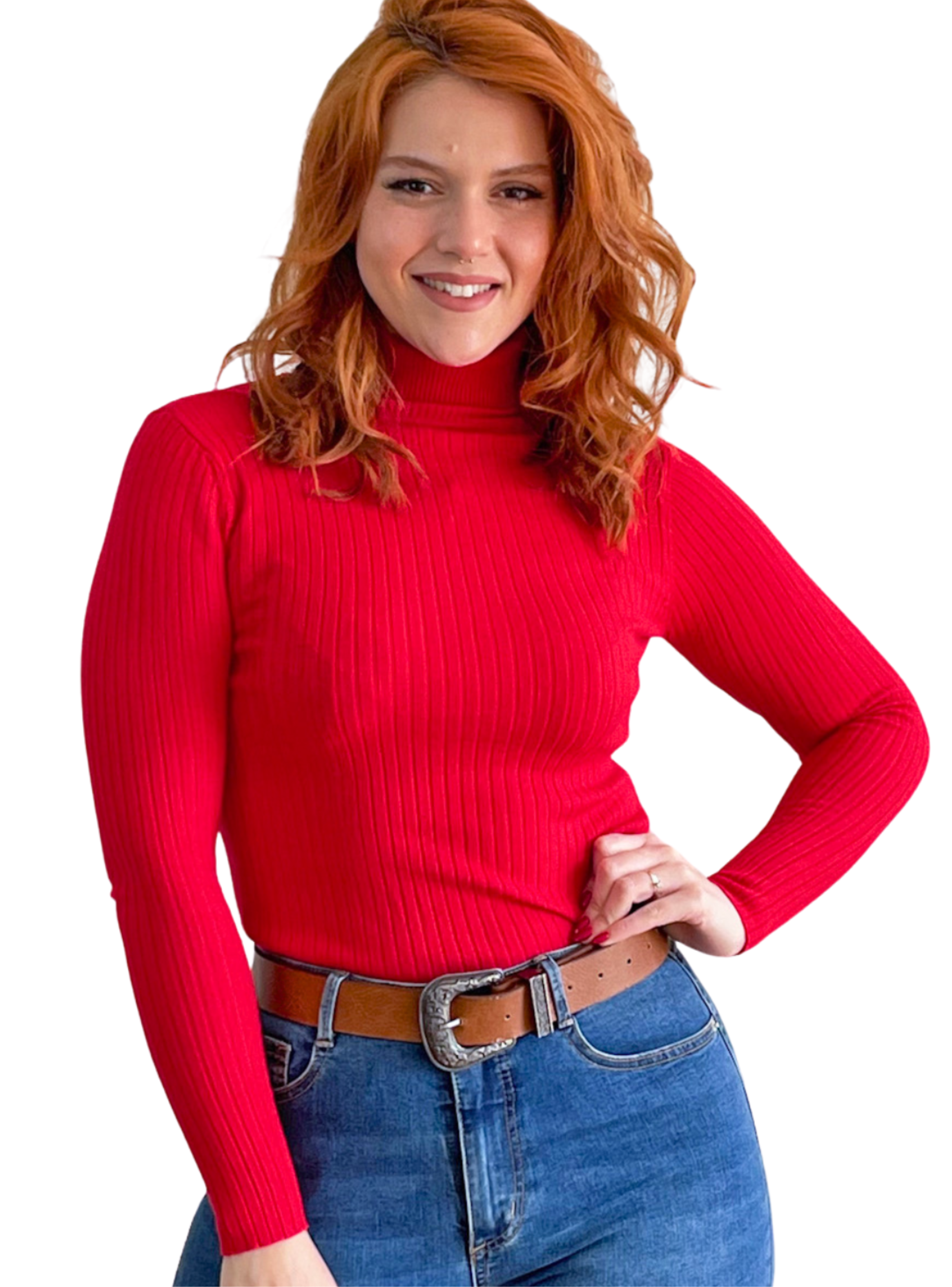 SWEATER MUJER HIPSY CAMEL BEATLE BÁSICO DISEÑO MILÁN - 2