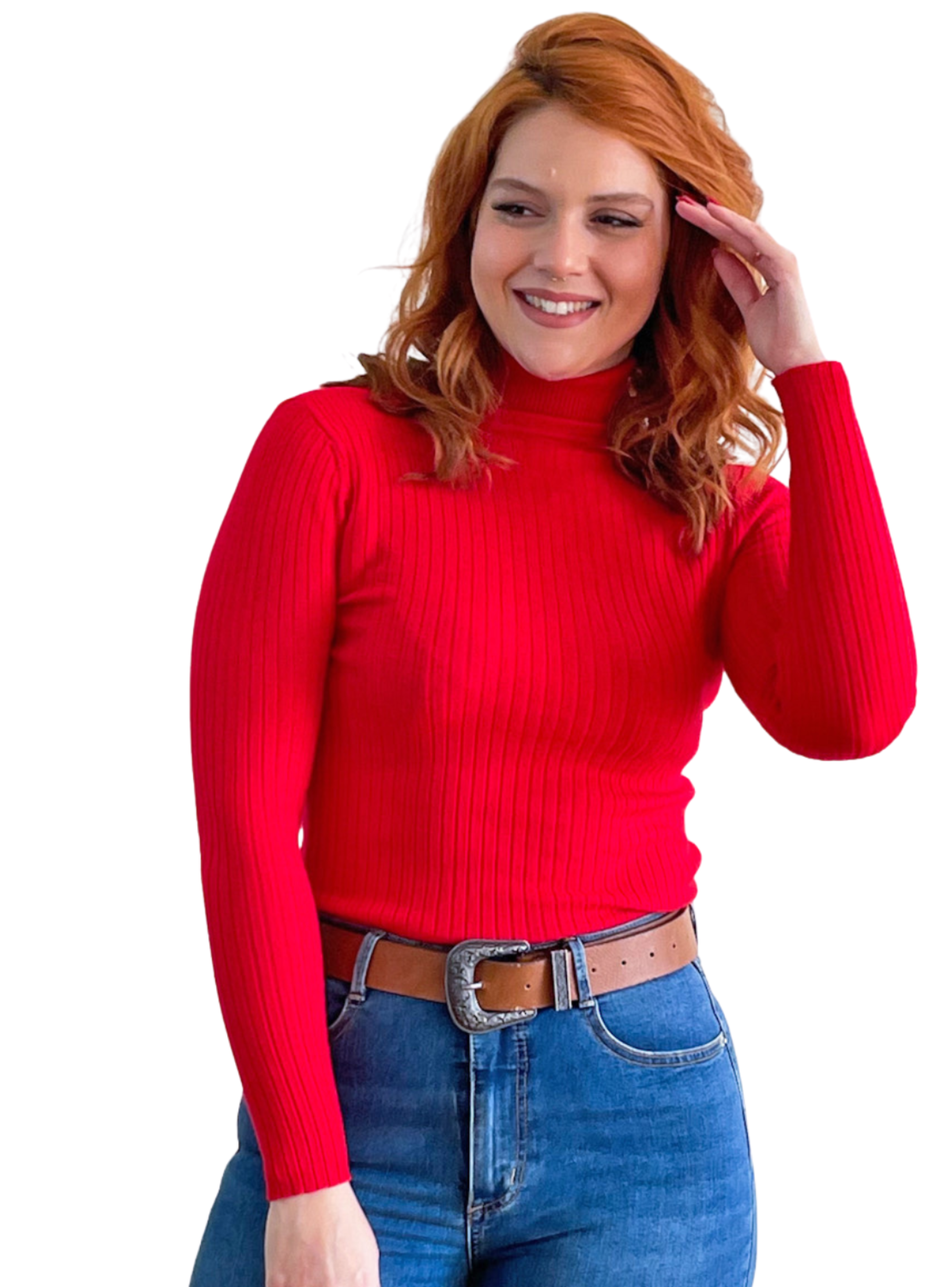 SWEATER MUJER HIPSY CAMEL BEATLE BÁSICO DISEÑO MILÁN - 3