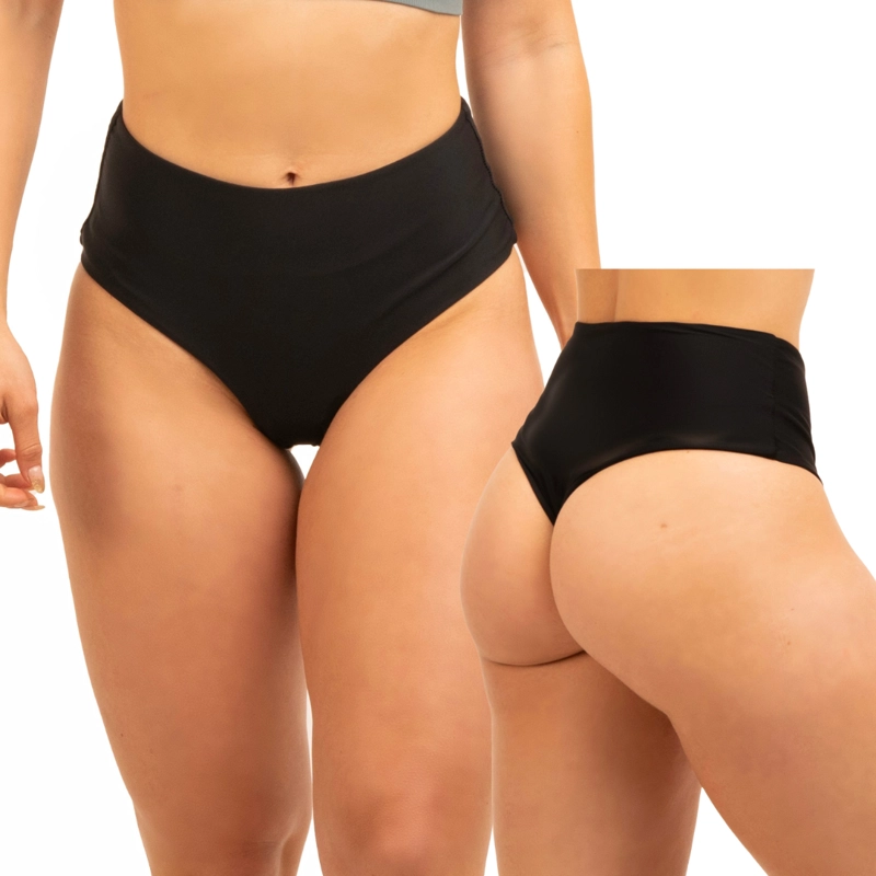 PARTE DE ABAJO CULOTTE TIRO ALTO SIN COSTURA NEGRO - 3