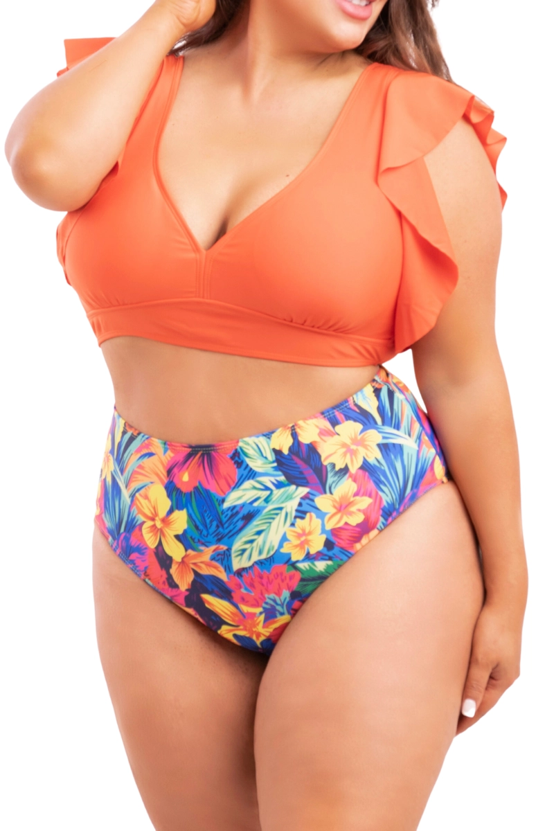 BIKINI MUJER HIPSY MILENA ORANGE TIRO ALTO - 1