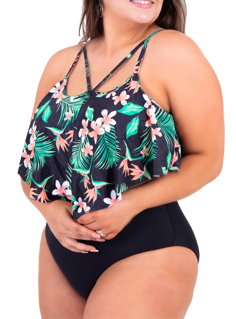 BIKINI TIRO ALTO FLORAL CRUZADO - 2