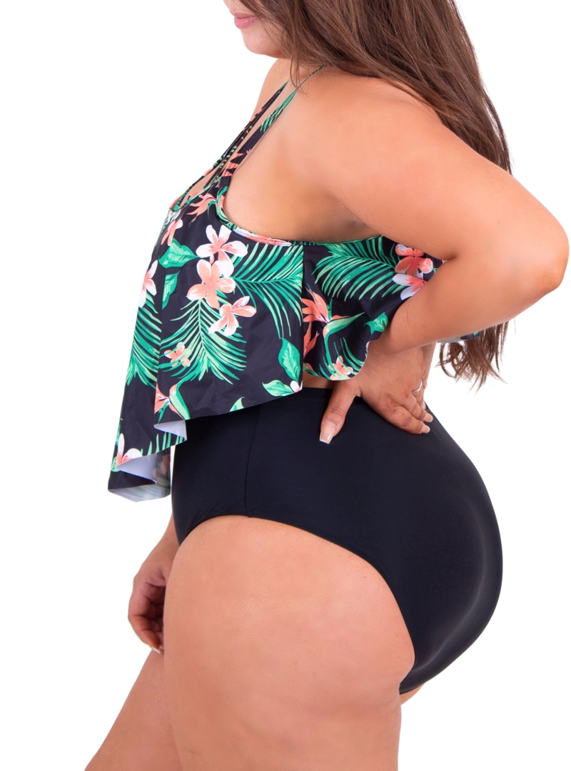 BIKINI TIRO ALTO FLORAL CRUZADO - 3