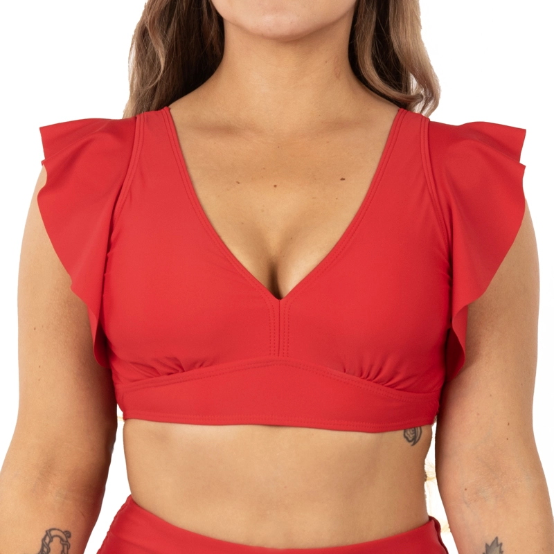 TRAJE DE BAÑO MUJER HIPSY TOP VUELOS HOMBROS ESCOTE V - 3