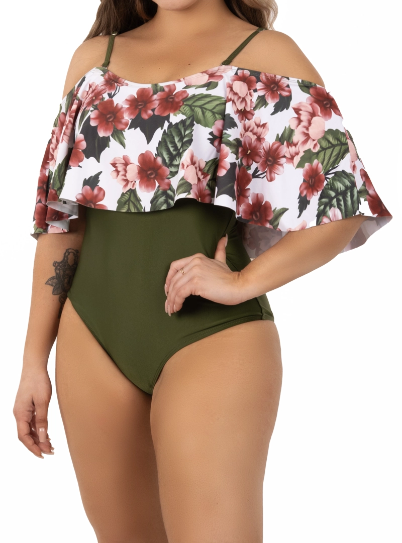 TRAJE DE BAÑO ENTERO MUJER LIZ VERDE - 1