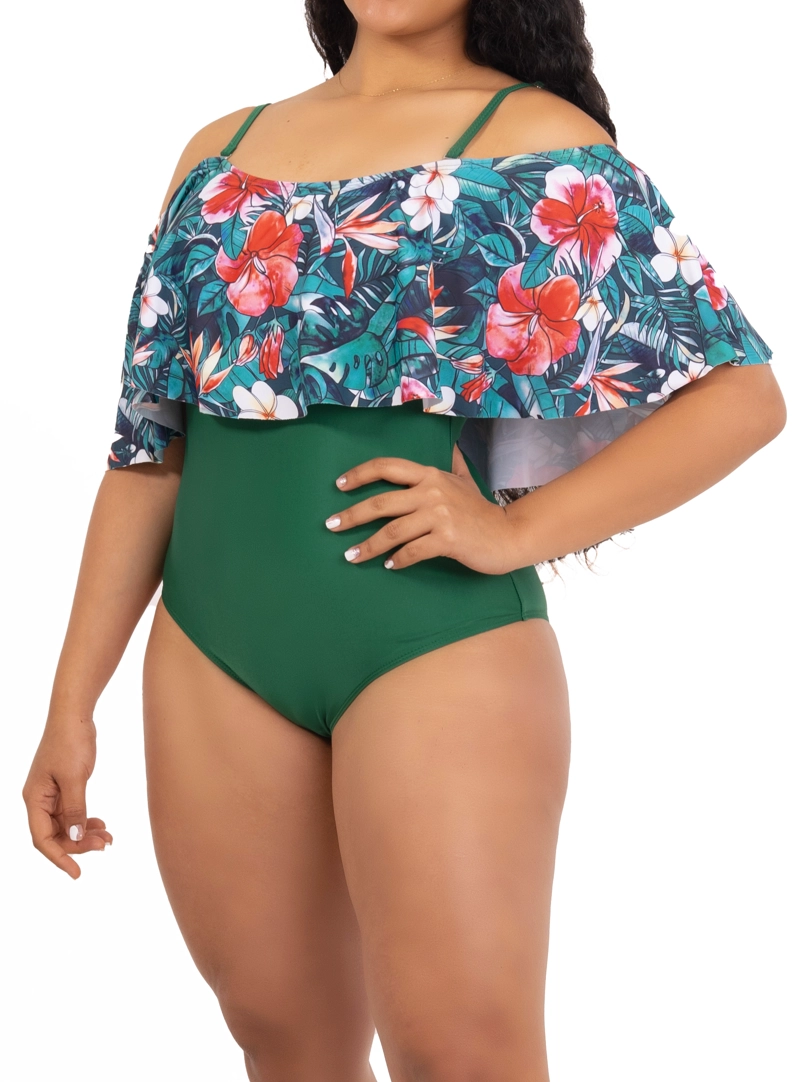 TRAJE DE BAÑO ENTERO MUJER LIZ VERDE - 3