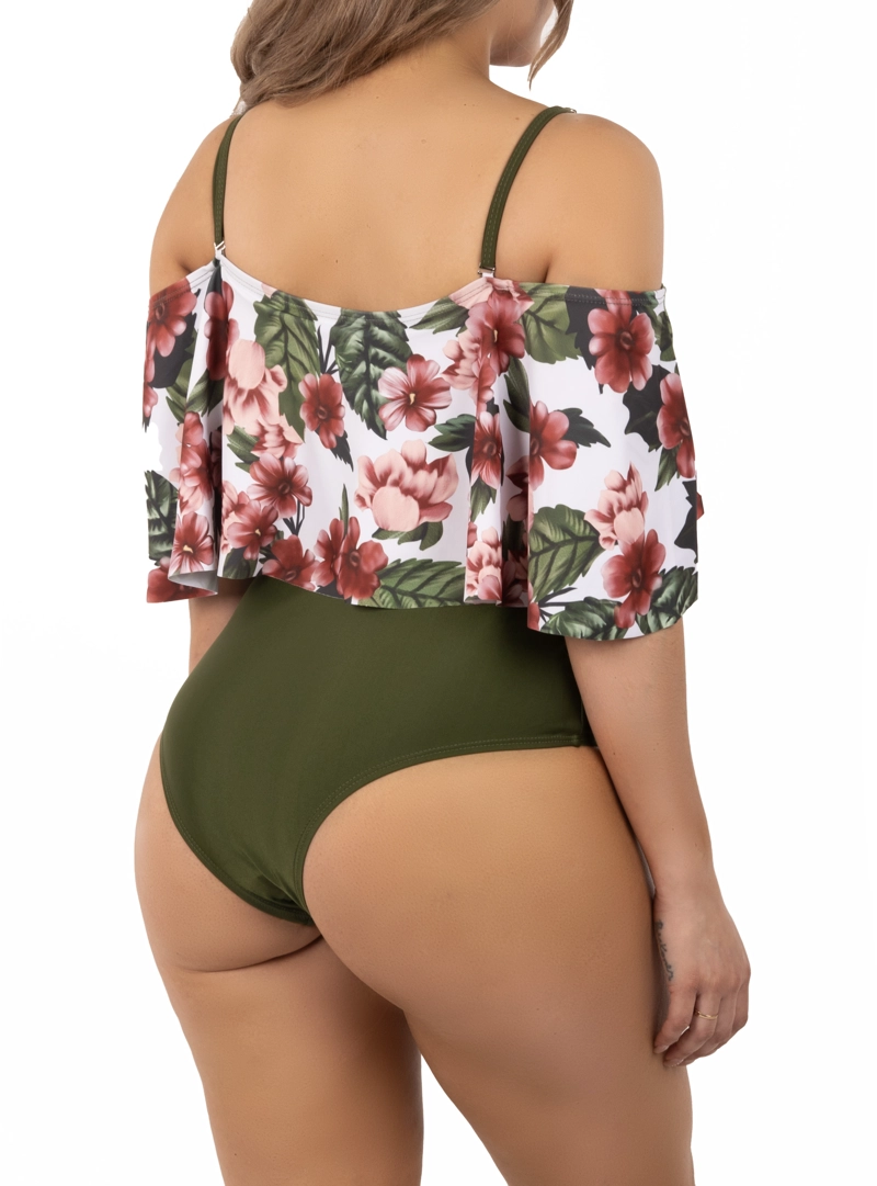 TRAJE DE BAÑO ENTERO MUJER LIZ VERDE - 4