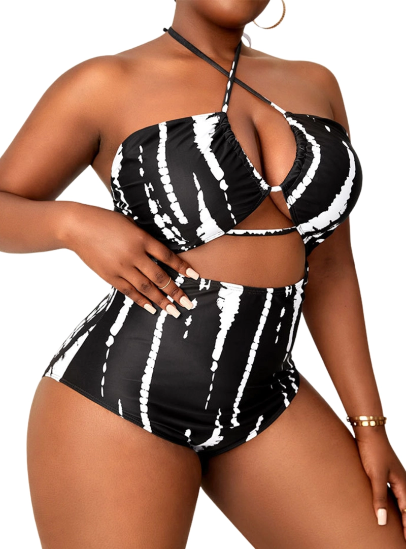 TRAJE DE BAÑO CUT OUT BICOLOR PLUS - 1
