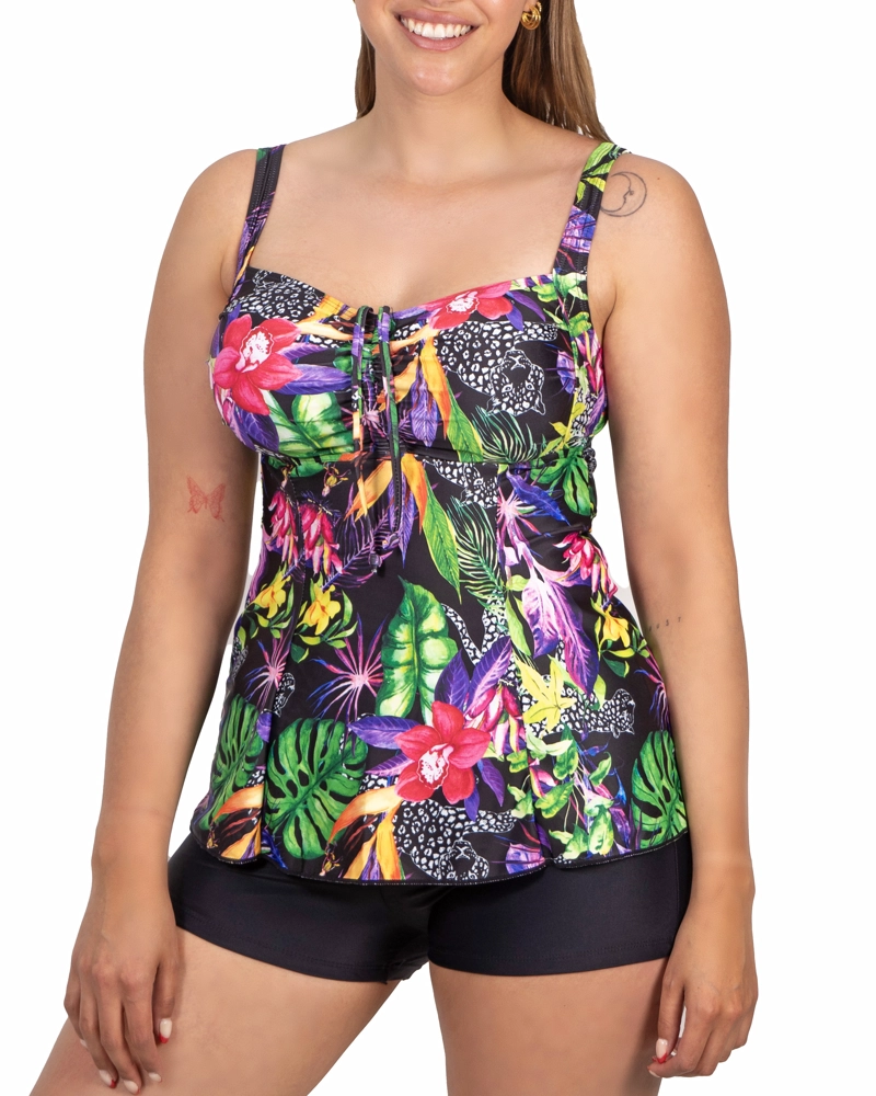 TANKINI SHORT MUJER ESTAMPADOS COLORES - 1