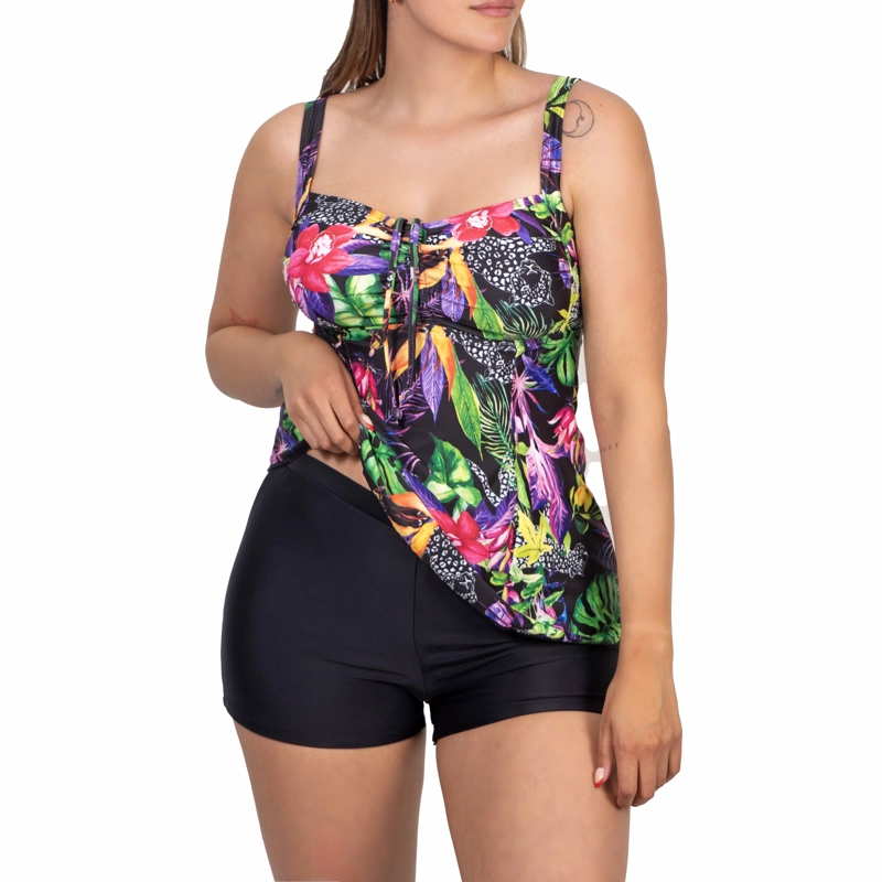 TANKINI SHORT MUJER ESTAMPADOS COLORES - 3