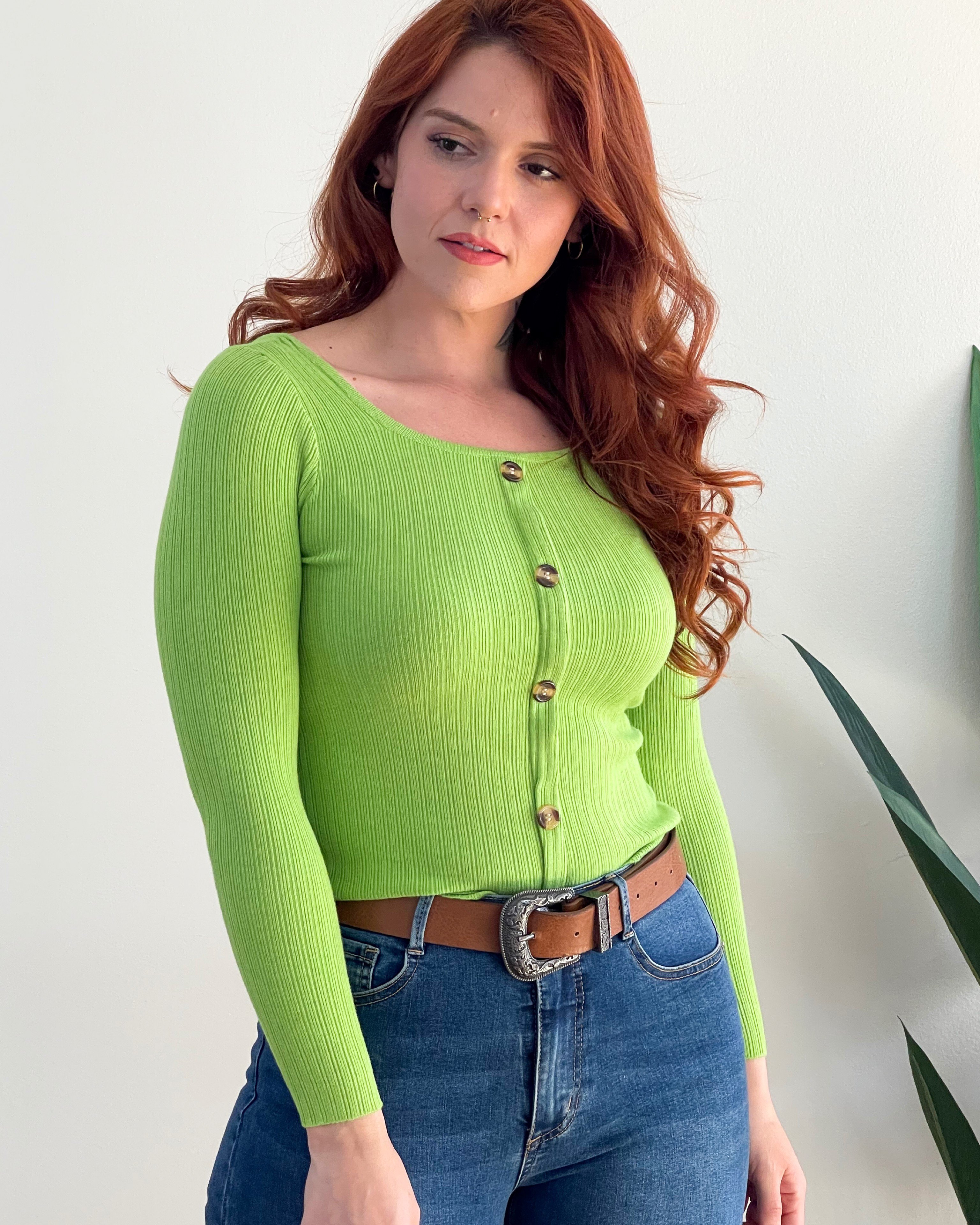 SWEATER BÁSICO BOTONES COLORES - 1