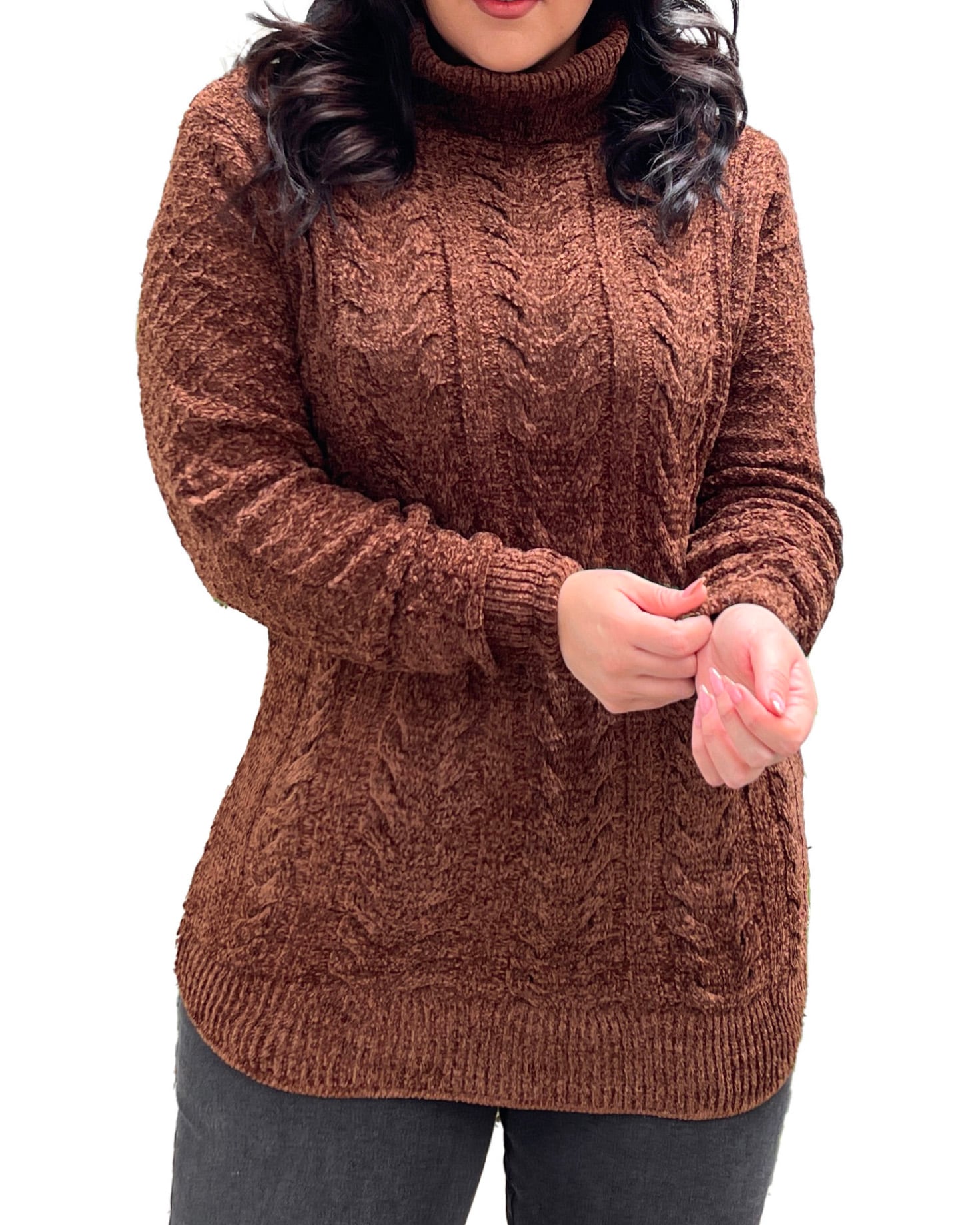 SWEATER CUELLO ALTO MUJER CHENILLE LUCIANA - 1
