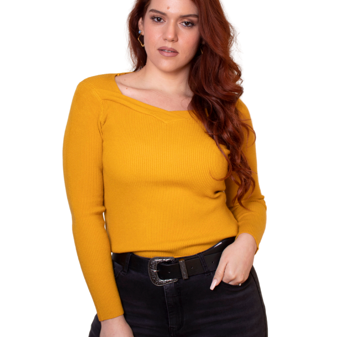 Sweater básico escote v colores - 3