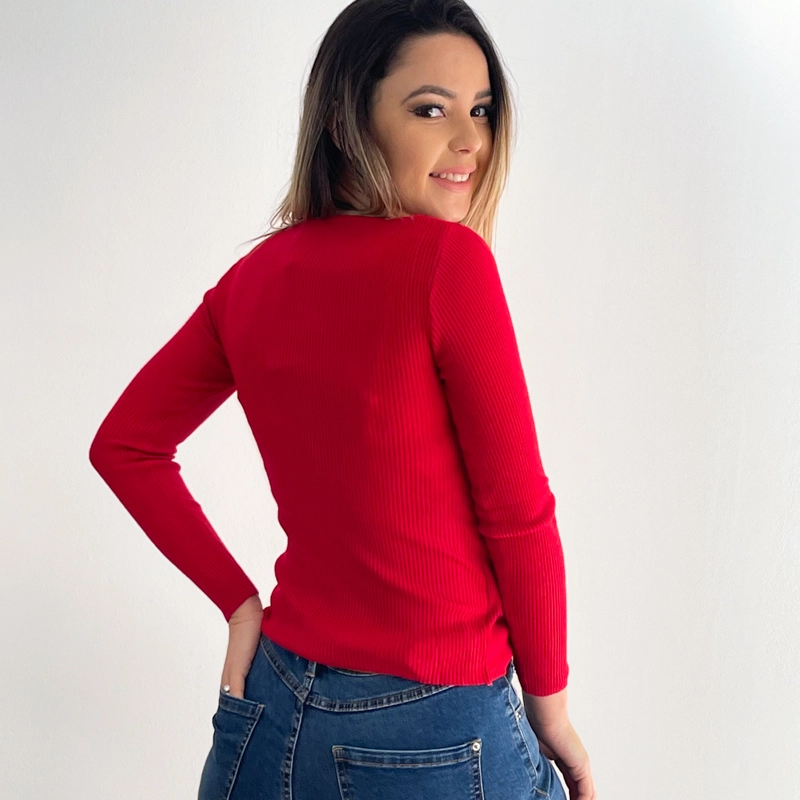 CAMISETA ESCOTE V BOTONES - COLOR_80: BLANCO - TALLA: L - 3