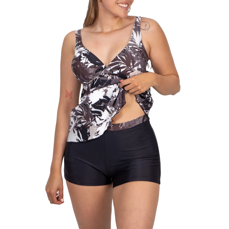 TANKINI SHORT MUJER HIPSY ESCOTE V ESTAMPADOS - 3