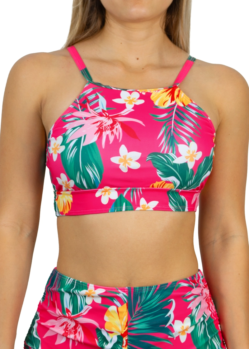 TRAJE DE BAÑO MUJER HIPSY TOP HALTER DEPORTIVO PINK - 2